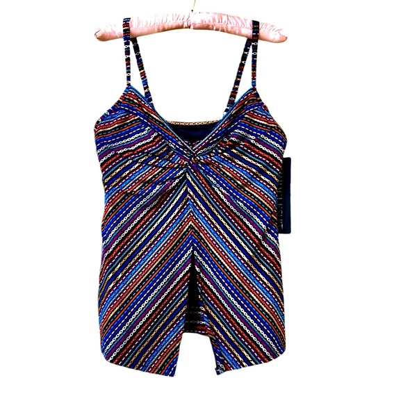 MiracleSuit Shimmer Links Love Knot Tankini Top Size 10 - Picture 1 of 16